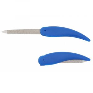 Klappfeile saphir mit blauem Griff 8/13,5 cm