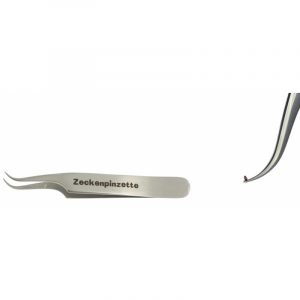 Zeckenpinzette rund gebogen mit Druck 8 cm