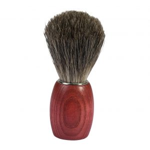 Rasierpinsel, rot gebeiztes Buchenholz, Dachshaar